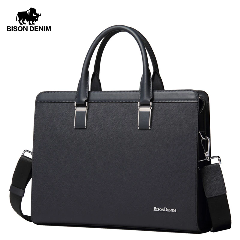Bison Denim Echt Lederen Handtas Mannen Zakelijke Messenger Bag 14 ''Laptop Tablet Lederen Schoudertas Crossbody Mannelijke Zakken N2317 Bison Denim Echt Lederen Handtas Mannen Zakelijke Messenger Bag 14 ''Laptop Tablet Lederen Schoudertas Crossbody Mannelijke Zakken N2317