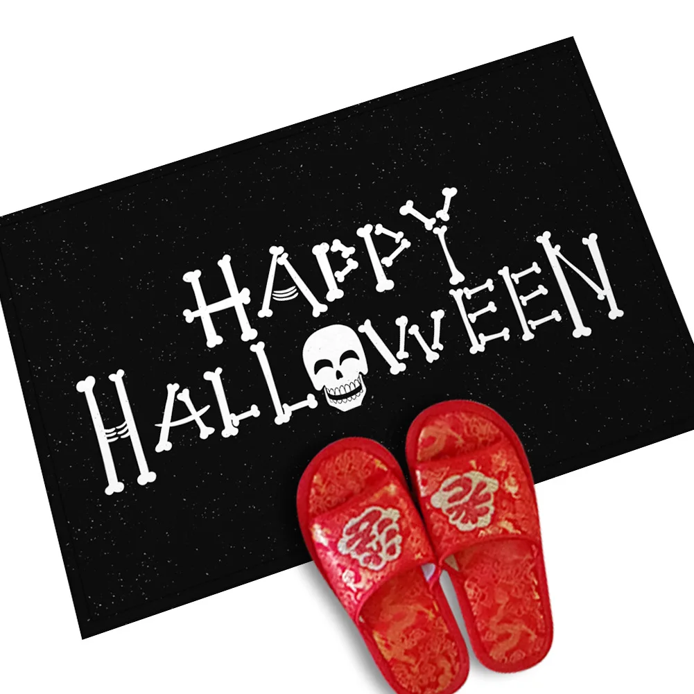 Herringbone 1 pc Halloween creative door mat ghost festival pad water absorption anti-skid baby velvet bathroom carpet mat 40*60cm/45*70cm - Color: Herringbone