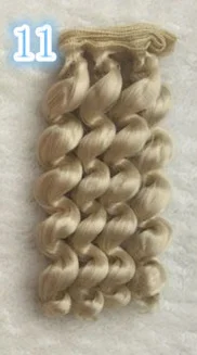 11 JIMITU, 15 см, разноцветные куклы, парик, волосы для BJD SD 1/3, 1/4, куклы, прямые парики, волосы с высокой температурой, волнистые волосы - Цвет: 11