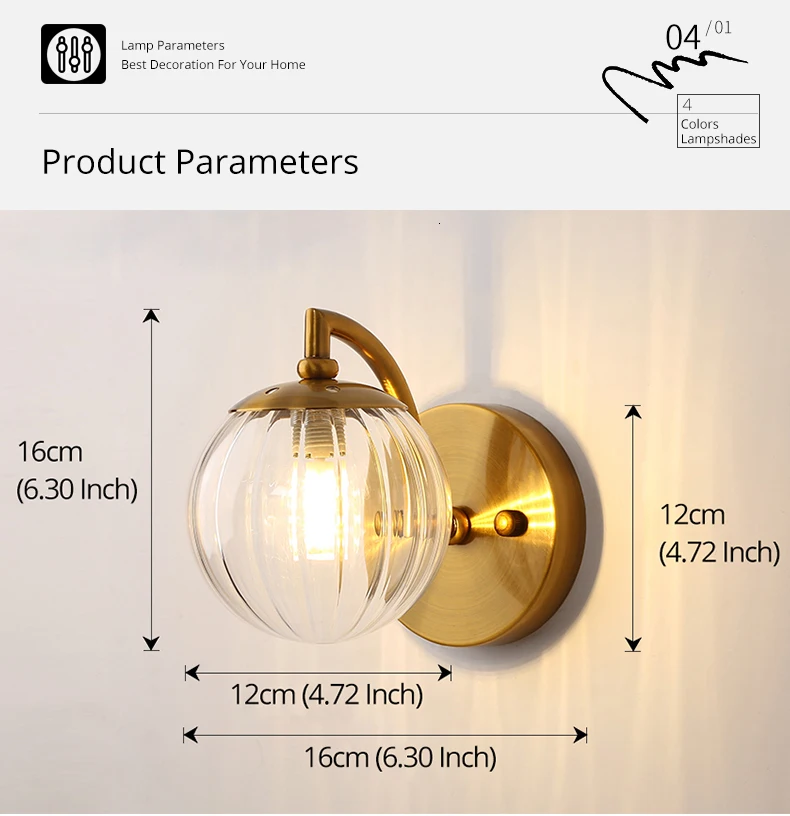 E14 светодиодный лампы) Nordic настенный светильник 4 Цвета Глобус светодиодный настенный светильник для домашнего декора гостиной/мебель для спальни/лестницы Светильник акрил бра