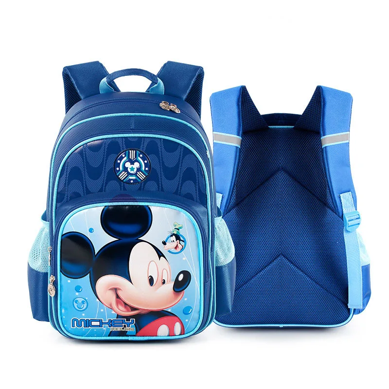 BLUE Disney школьный рюкзак, новая Начальная сумка для мужчин и женщин, Детский рюкзак, водонепроницаемый рюкзак, Микки, Минни Маус, мультяшная Мода - Цвет: BLUE