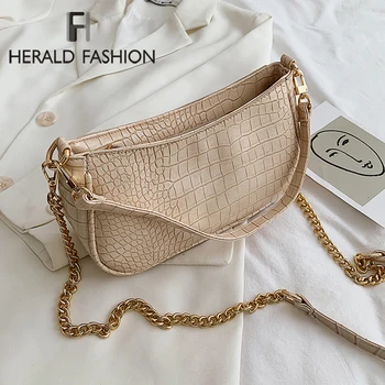 

Stone Pattern Small Pu Leather Armpit Bag For Women 2020 Summer Chain Shoulder Bags Summer Handbags Female Travel Hand Bag