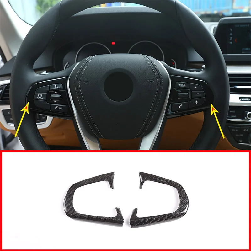 

Real Carbon fiber For BMW 5 Series G30 2018 2019 Car Steering Wheel Button Frame Trim For BMW X4 G02 2018 2019