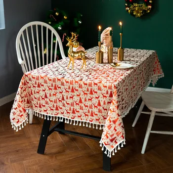 

Table Cloth Rectangular Christmas Tablecloth Nappe Table Cover Party Wedding Table Cloth for Home Table Decor New Year Mantel