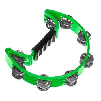 

HOT-Single Row Tambourine for Kids and Adults - Comfortable Hand Held Percussion Instrument - Great for Choirs (Church) - Perc