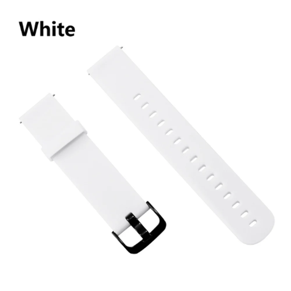 Силиконовый ремешок для часов Xiaomi Huami Amazfit Bip Little Band 20 мм ремешок для Amazfit Beep браслет на запястье samsung gear S2 S4 - Цвет: White