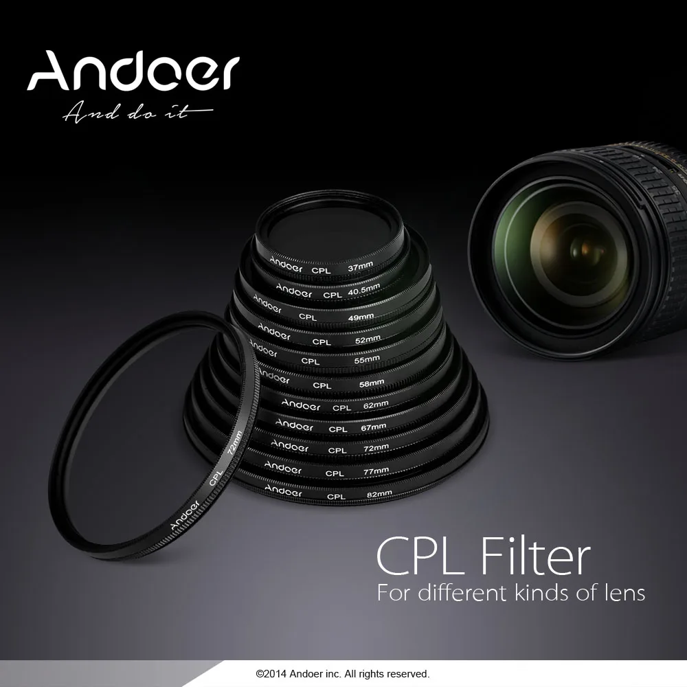 

Andoer 49mm Camera Lens Digital Slim CPL Circular Polarizer Polarizing Glass Filter for Canon Nikon Sony DSLR Camera Lens Filter
