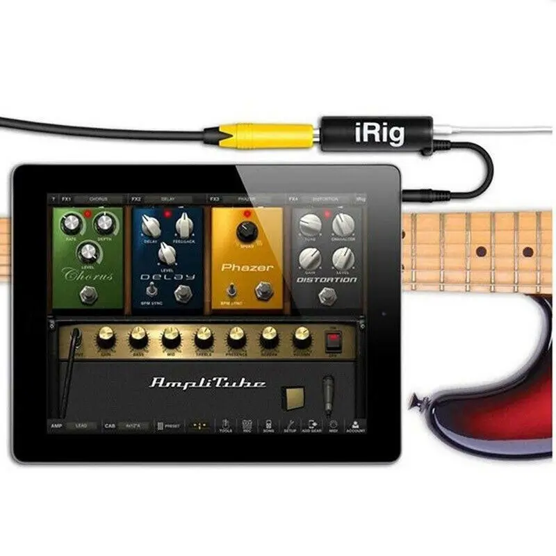 Black Guitar Interface IRig Converter Replacement Guitar for Phone
