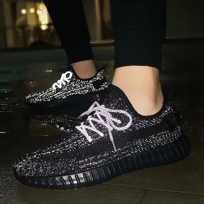 

New Style Coconut Shoes Men's 350v2 Stars Angel Reflective Really Burst Summer Athletic Shoes Mesh Versatile Putian Shoes