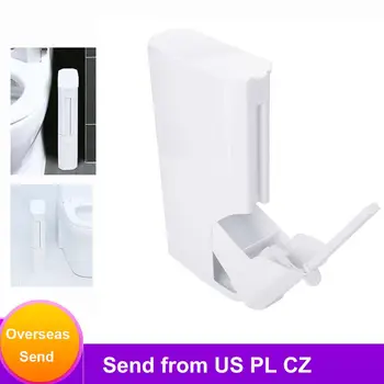 

Plastic Trash Can Set with Toilet Brush Bathroom Waste Bin Dustbin Trash Cans Garbage Bucket Garbage Bag Dispenser