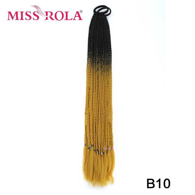 Synthetic Chignon Hair 60cm Hair Color Gradient Dirty Braided Ponytail Women Elastic Hair Rubber Band Hair Accessories Headband B10