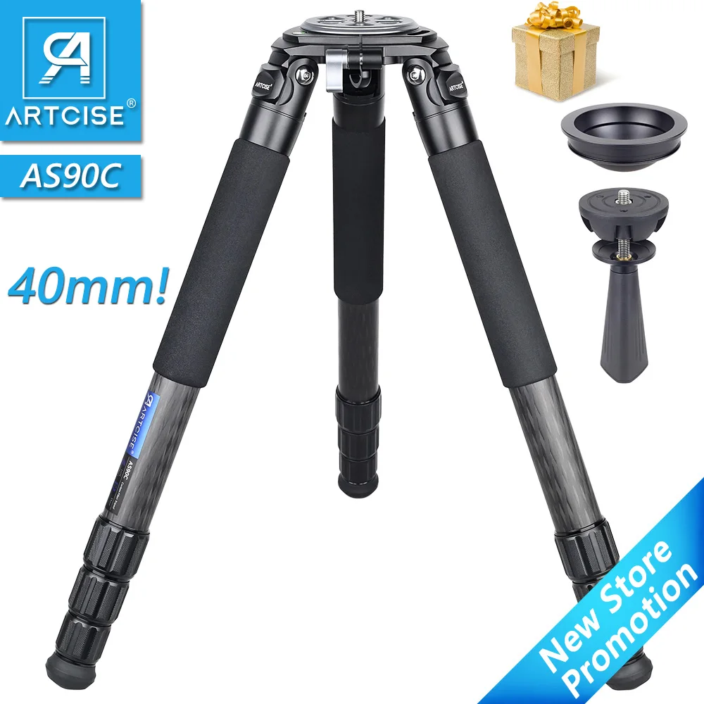 

Carbon Fiber Tripod Heavy Duty Camera Stand ARTCISE AS90C Camera Tripod Ultra Stable Carbon Tripod Stand with 75mm Bowl Adapter
