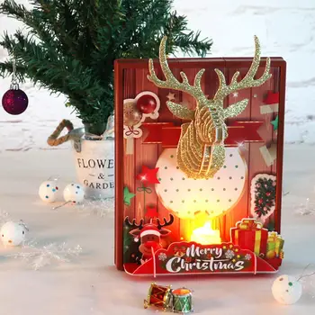 

3D Christmas Decor Elk Frame Luminous Candlestick Decoration DIY Puzzle Adults Kids Puzzle Festive Christmas Ornaments Puzzles