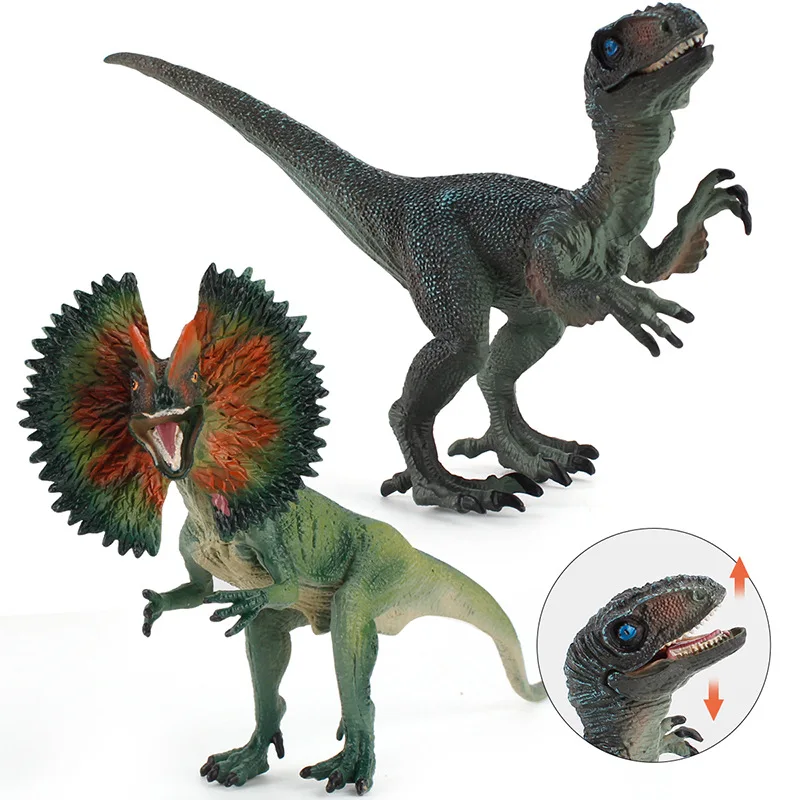 

10pcs Medium Size Jurassic Dinosaur World Model Toy Dilophosaurus Velociraptor Dinosaur Model Toys Mouth Can Be Closed