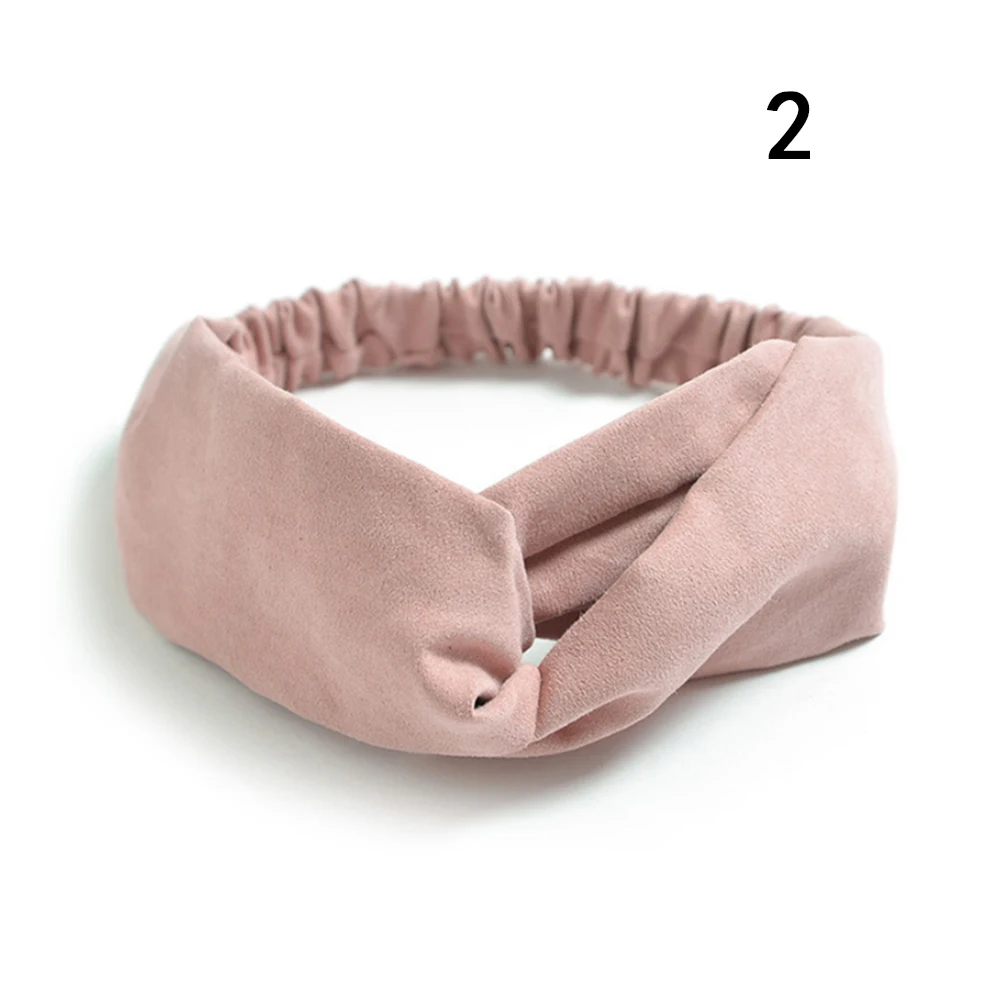 Women Suede Headband Bohemian Vintage Cross Knot Elastic Hairband Girls Hair Accessories Hair Band Floral Solid Knotted Headwear flapper headband Hair Accessories