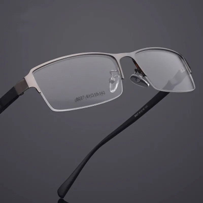 Bussiness Steel Plate Metal Large Frame Spectacle For Men Simple And Generous Half Can Be Equipped With Myopia Lens | Аксессуары для