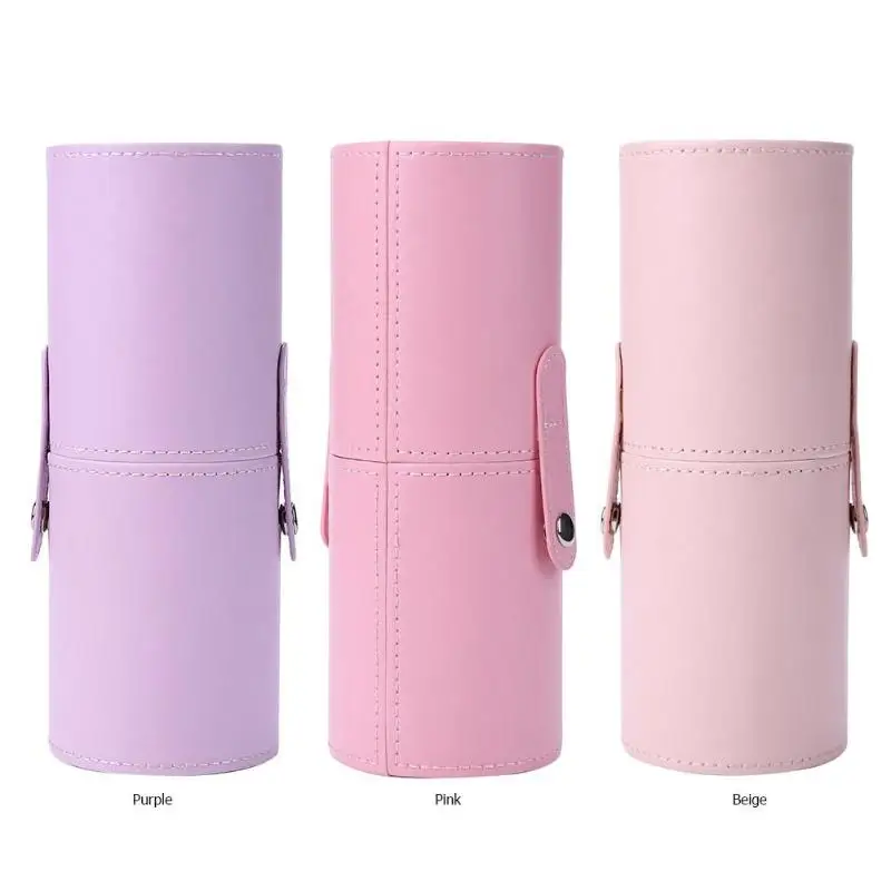 Модный чехол для кистей для макияжа, Высококачественный простой тонкий косметический цилиндрический чехол, пустой ящик для хранения, органайзер с кнопкой