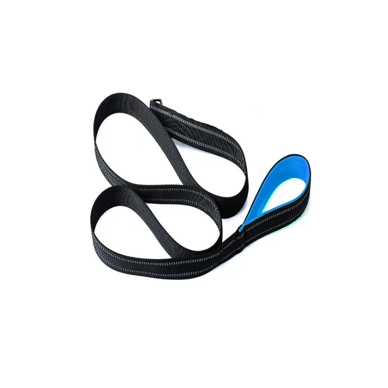 Leash Blue Ошейник для собак поводок с мягкими ручками для собак прогулки походы отражающий поводок ошейник с регулируемая застежка для собак - Цвет: Leash Blue