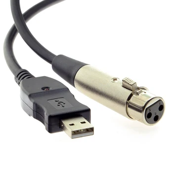 

USB Male to 3 Pin XLR Female Microphone MIC Studio Audio Link Cable 3M USB Cable
