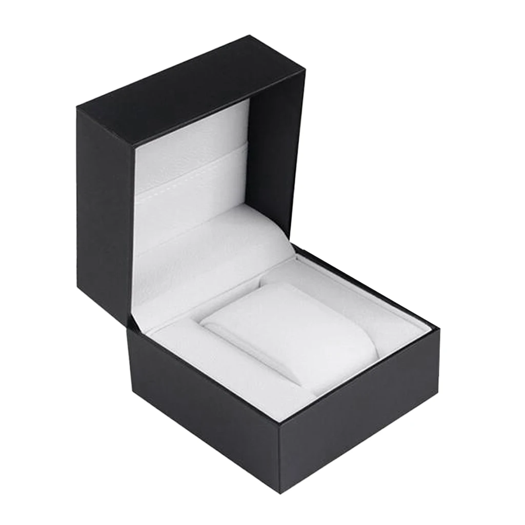 Черный пластиковый одиночный Слот Часы Браслет корпус наручные часы Коробка Подарочный Органайзер