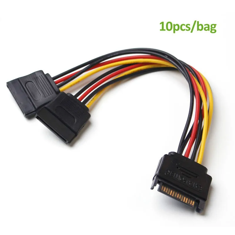 10 шт./пакет SATA 15pin Мощность разветвитель кабеля 15 штыревой соединительный кабель
