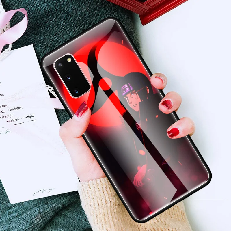 Аниме Наруто Итачи Учиха стеклянные Чехлы для Samsung Galaxy S20 S10 5G S10e S9 S8 Plus Note 20 Ultra 9 10