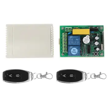 

Remote Control Switch AC 220V 2CH Relay Receiver Module + 2Pcs RF 433Mhz Wireless Remote Controls