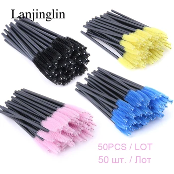 

New 50pcs/Pack Disposable Eyelash Brushes Makeup Mascara Applicator Wand Eyes Lip Cosmetics Brushes Eye Lashes Cosmetic Brush