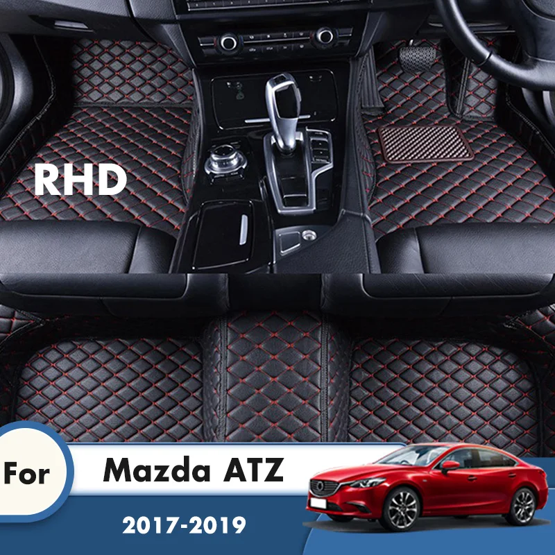 Автомобильные коврики RHD для Mazda ATZ 2019 2018 2017 кожаные автостайлинга декоративные