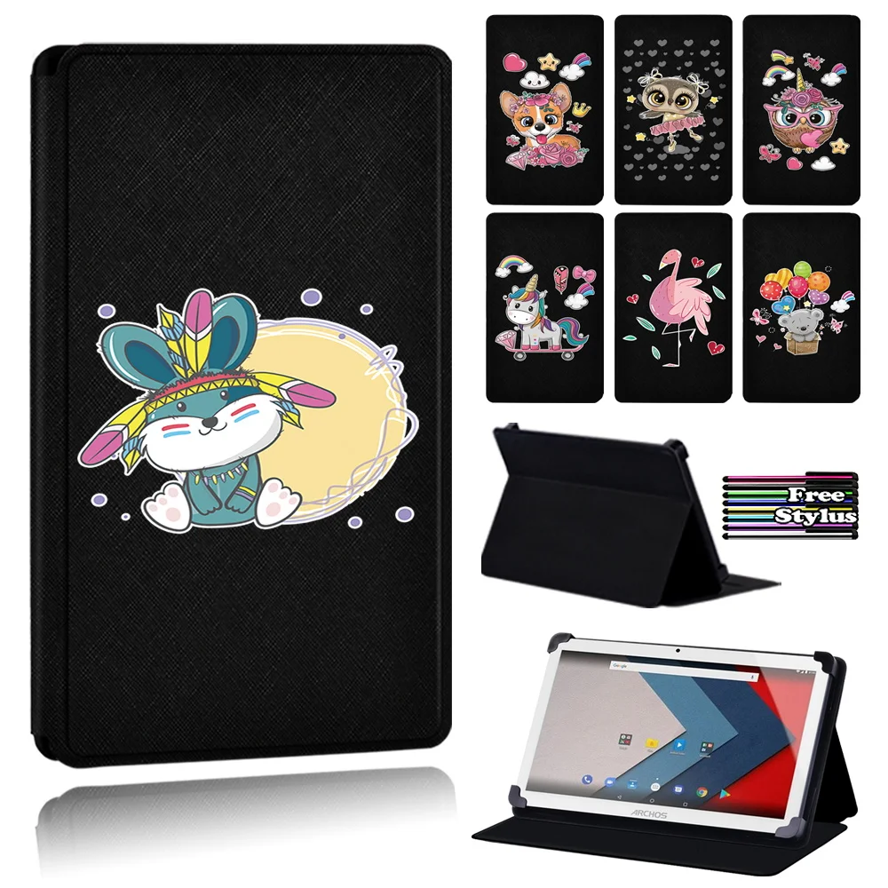 

For Archos 101 101b(Oxygen/101d Platinum)/101e Neon/access 101(3g/wifi)/Oxygen 101 S/Archos T80 Cute Cartoon Tablet Case + Pen