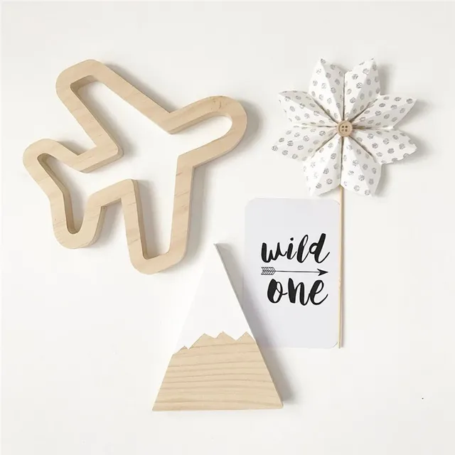 Északi Fa Hold/Csillag/Szív/Repülőgép/Pillangó Kialakítású Fali Matricák Clapboard Dekoráció Szilárd Fenyő Gyermek Díszek Karácsonyi Ajándék - Image 3