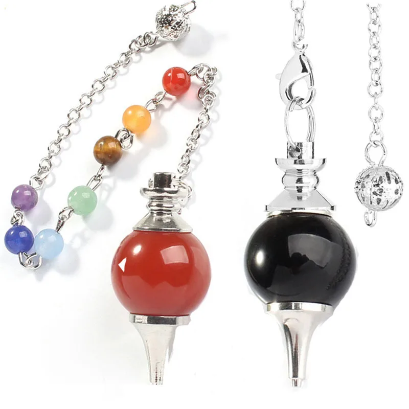 

7 Chakra Reiki Healing Pendulums Natural Stones Pendant Amulet Crystal Meditation Hexagonal Pendulum for Men Women Jewelry Gift