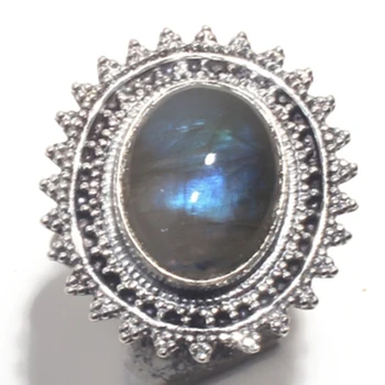 

Genuine Labradorite Ring Silver Overlay over Copper , Size: 9.5, R6772