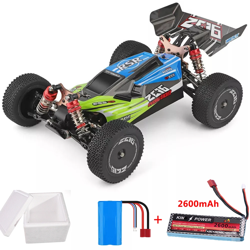 Wltoys 144001 1/14 2,4 г р/у Багги 4WD высокое Скорость гоночный автомобиль RC модели автомобилей до 60 км/ч Радиоуправляемый гоночный автомобиль 550 мотор RC внедорожного автомобиля РТР дистанционного управления - Цвет: green 2600mAh 1B