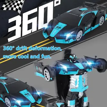 

Transform Car Robot Remote Control Car Robot Deformation Car Model Toy For Children One Button Transformation