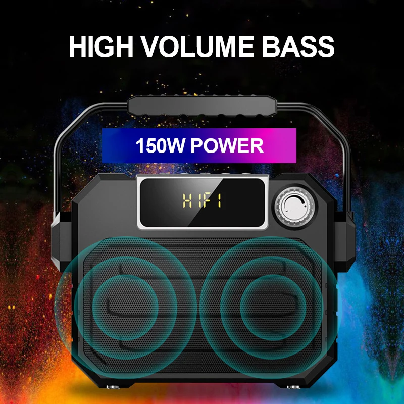 Newsmine A113 Outdoor Speaker Bluetooth Remote Controller Wireless Portable Square Dual Microphone