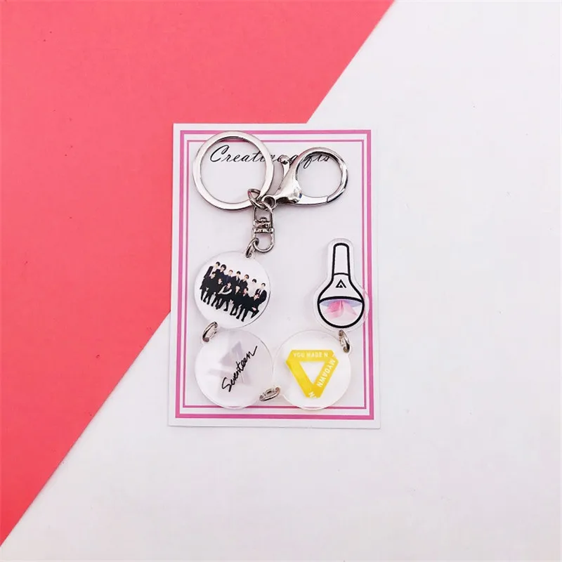 Kpop TXT Twice BLACKPINK Lisa Album String персонализированный брелок для ключей брелок подвеска брелок для женщин сумка брелок подарок B103 - Цвет: SEVENTEEN
