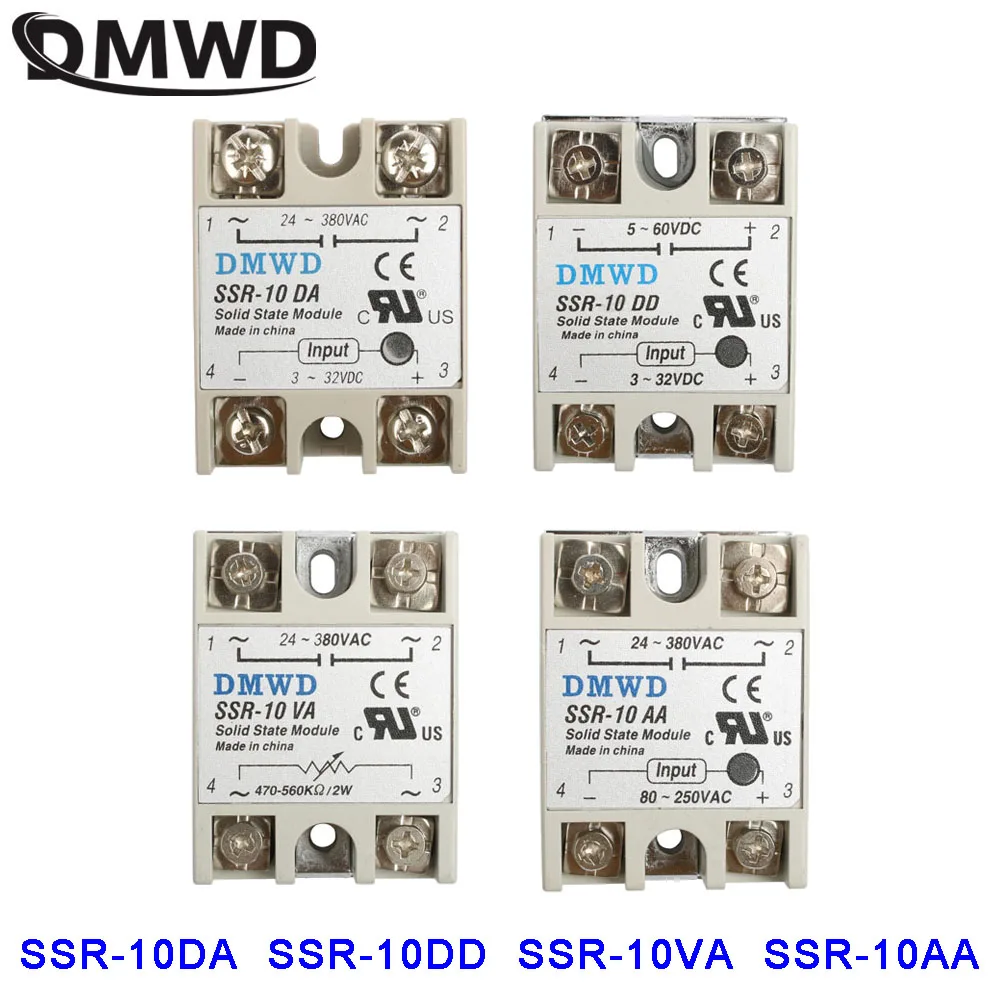 

SSR-10 10A DMWD VA DA Industrial Solid State Relay Module AA SSR DD SSR-10DA SSR-10DD SSR-10VA SSR-10VA