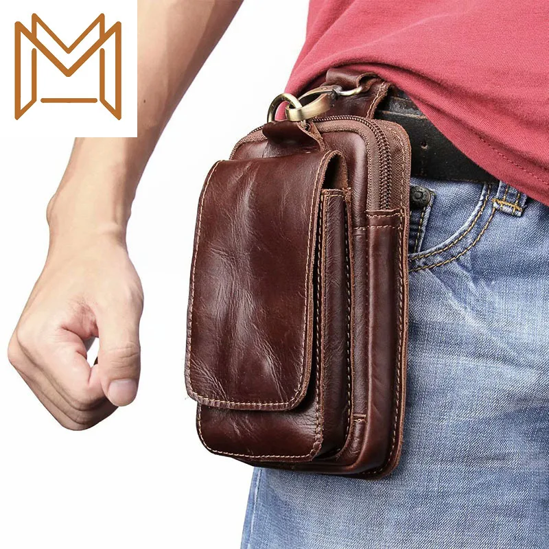 

Crazy Horse General Purpose Leather Apply Zipper Vertical Section General Purpose Pocket Protect