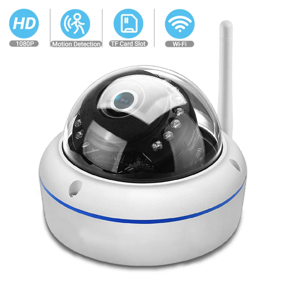 Беспроводная 2 мегапиксельная аудио ip камера FHD 1080P домашняя купольная WiFi ONVIF