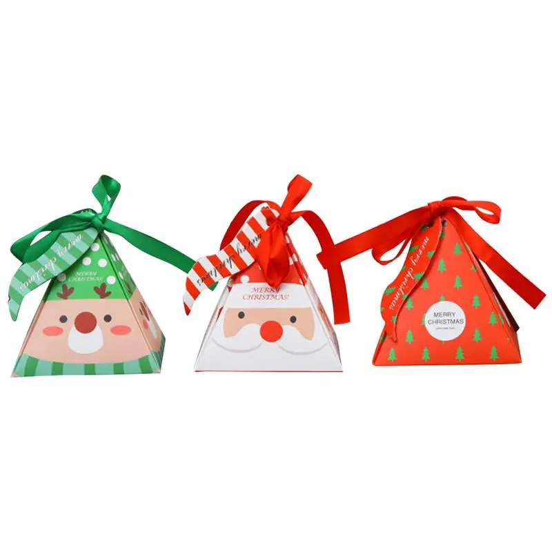 Креативная Рождественская бумажная коробка для конфет, милый мультяшный узор, упаковка, подарок, лакомства для шоколада, украшение для вечеринок - Цвет: 24pcs