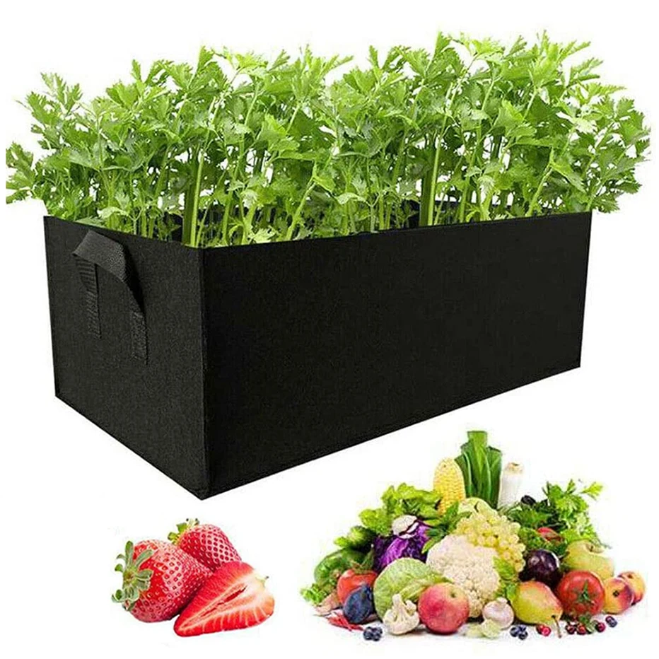 Square Grow Bag Veg Tomato Flower Planters Bag Non-Woven Reusable Garden Fruit Plant Pot Grow Bag