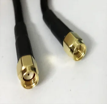 

1pc RG58 cable SMA Antenna connector RP-SMA male to SMA male connector 5M Cable