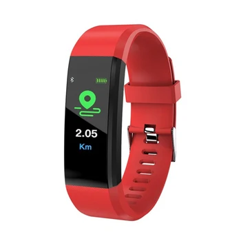 

115plus Smart Bracelet Fitness Tracker Step Counter Smartband Anti-Lost Call Reminder for Android IOS(red)