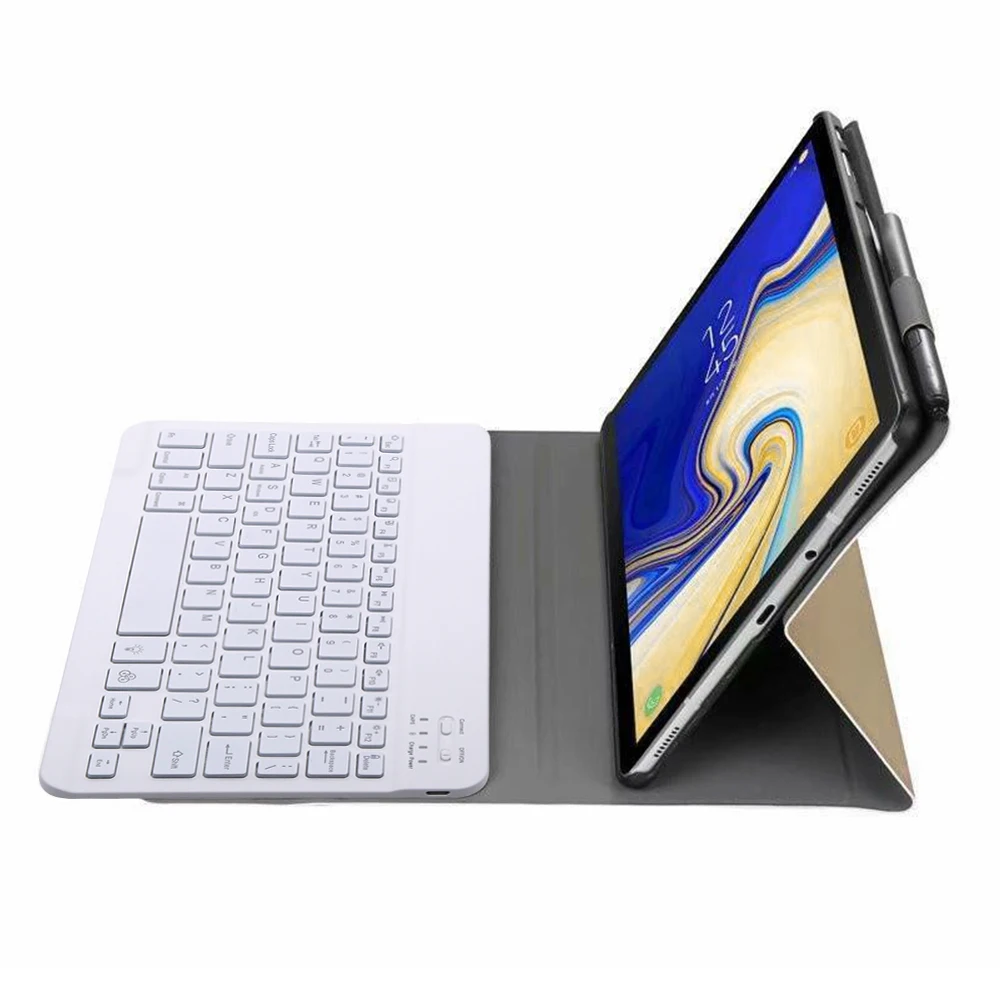 Подсветка беспроводной Bluetooth клавиатура смарт-чехол для Samsung Galaxy Tab A 8," S-Pen SM-T290 SM-T295 чехол из искусственной кожи