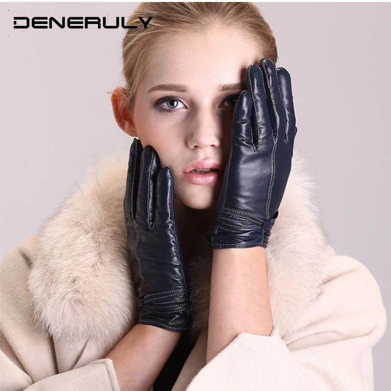 Перчатки женские из натуральной кожи черные перчатки Handschoenen теплые зимние Guantes Hiver Femme перчатки из овчины Rekawiczki Gant