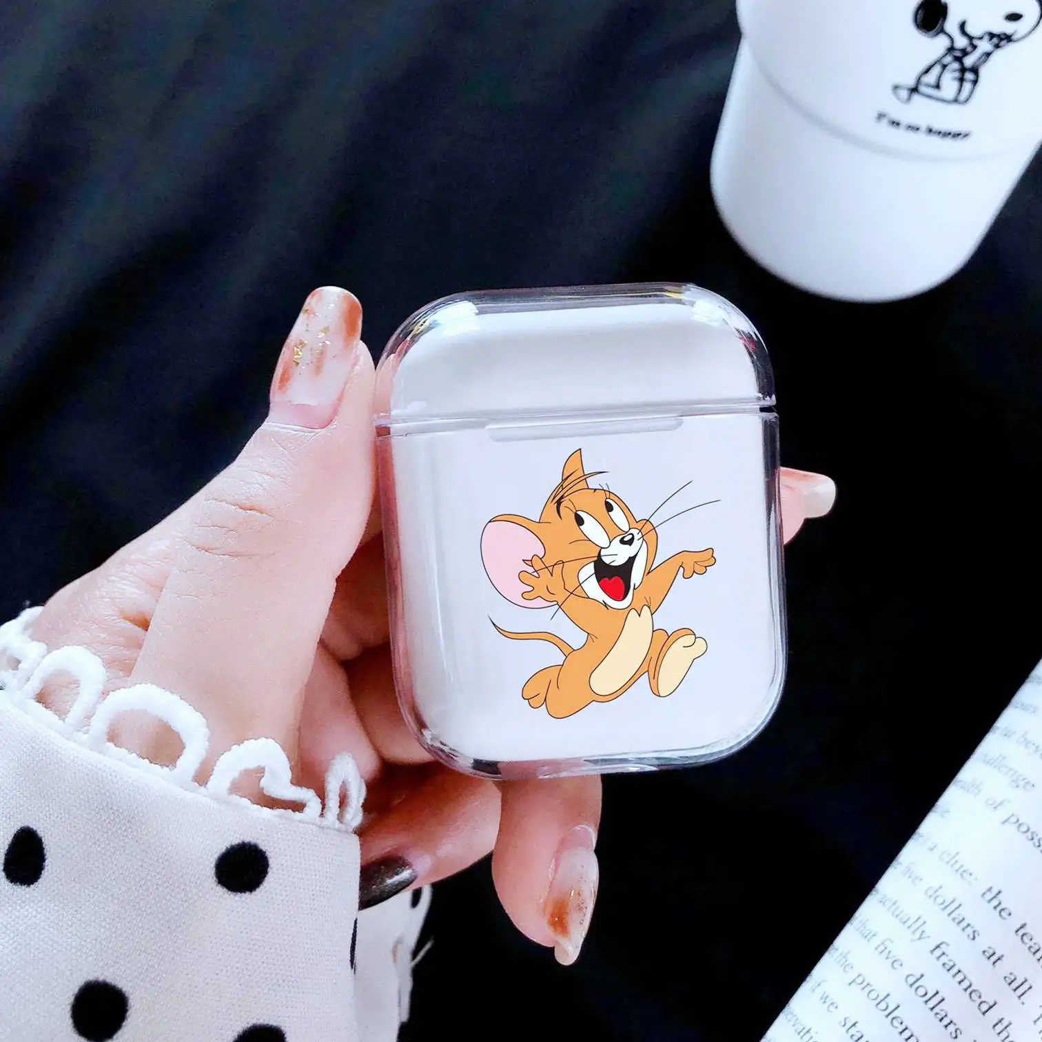 

For Airpods case Cute Cartoon Pattern Transparent hard Case For Apple AirPods 2 Cover Bluetooth Wireless Earphone Charging Box