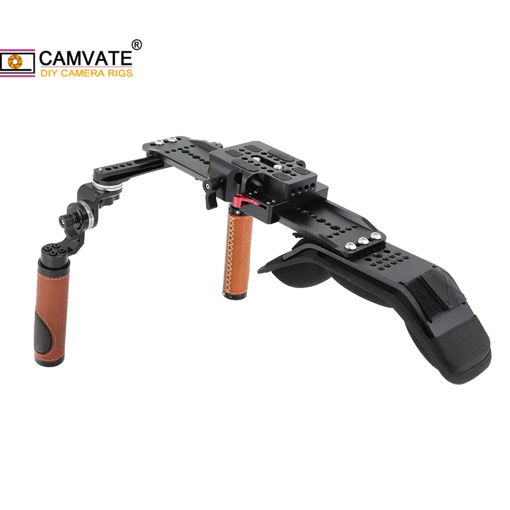 CAMVATE Pro плечевое крепление с ARRI 12 &quotмостовой пластиной ласточкин хвост и кожаной