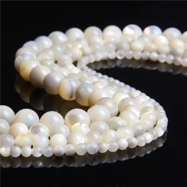 2mm Natural White Mother Of Pearl Shell Beads Round Loose - Temu