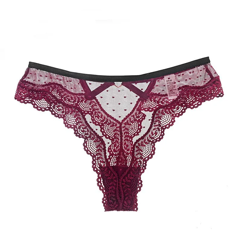 Female Seamless G-string Underwear Lingerie Women Sexy Lace Panties Transparent Low-waist Underpant Hollow Out Thong